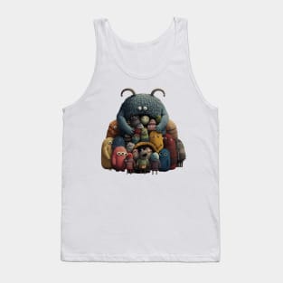 Monster Mom with Baby Monsters Family Portrait Tank Top